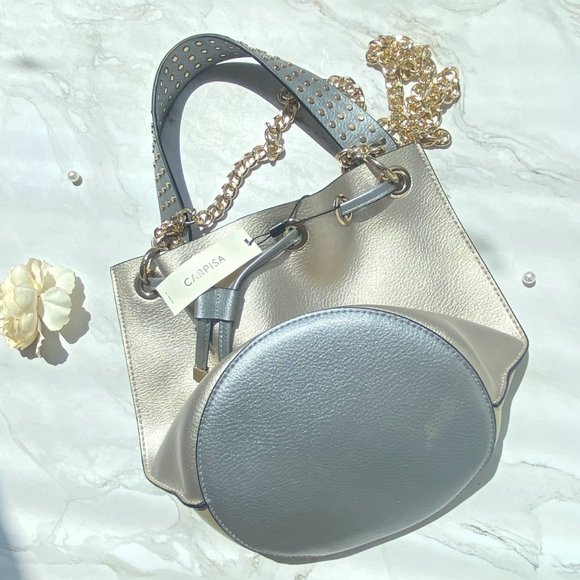 Carpisa Women's smooth Leather Medium Bucket Shoulder Bag - Picture 6 of 12